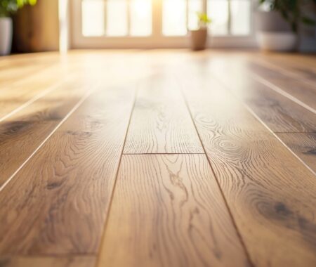 A,Close-up,View,Of,Polished,Wooden,Flooring,In,A,Bright